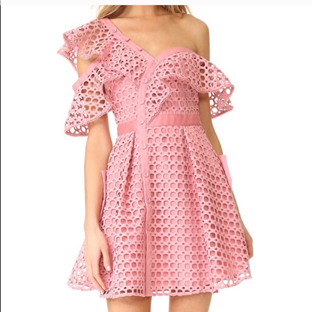 Self-Portrait Pink Lace Off Shoulder Babydoll 2